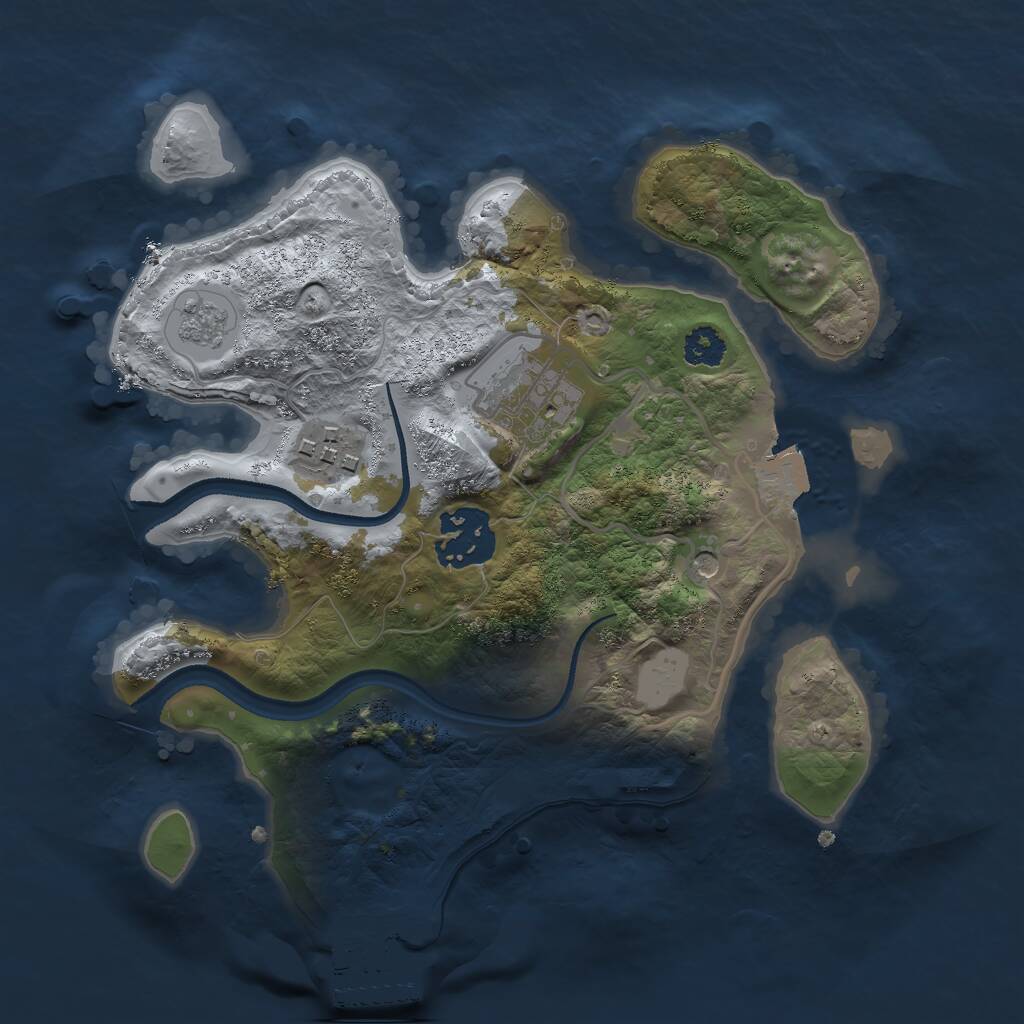 Rust Map: Procedural Map, Size: 2500, Seed: 85105793, 7 Monuments