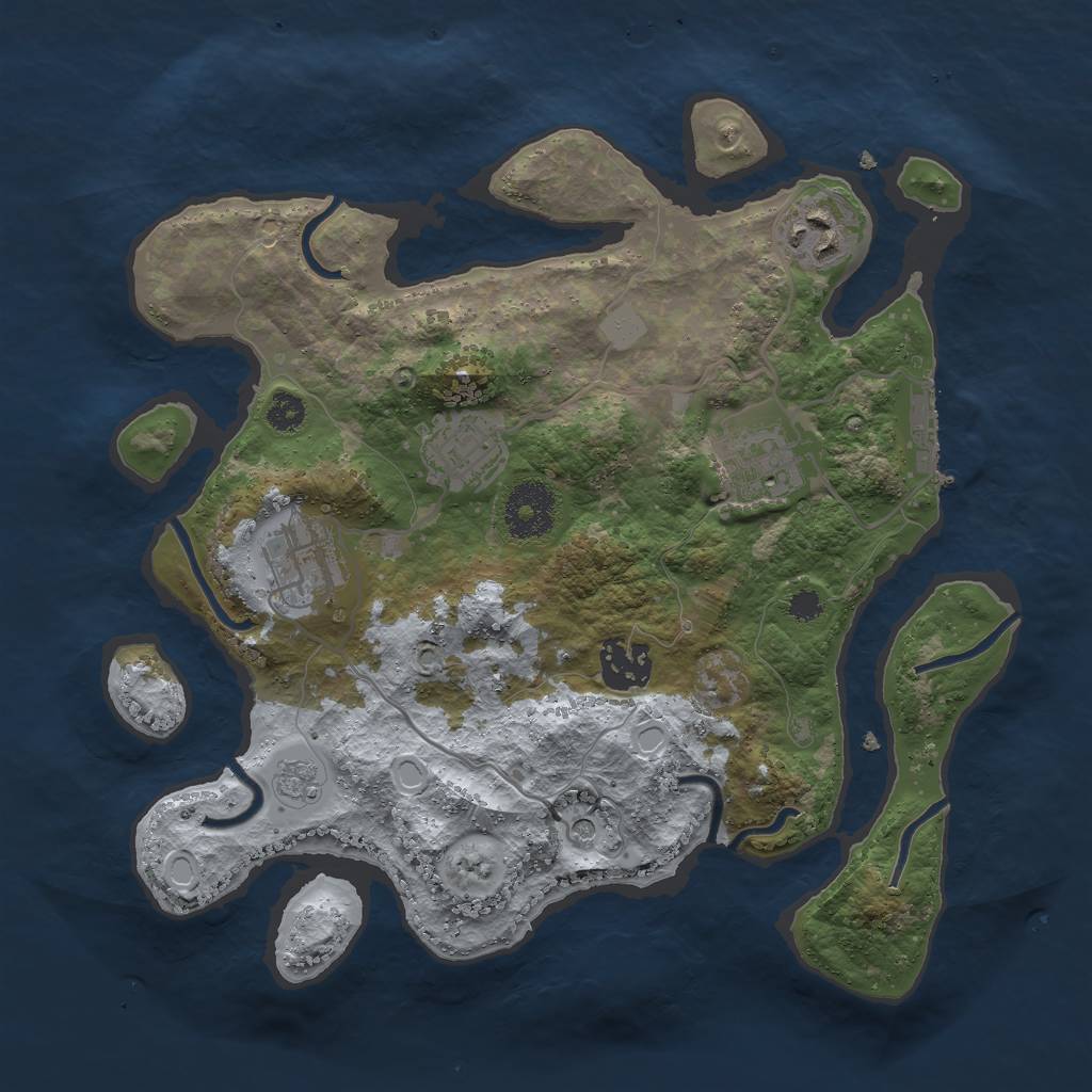 Rust Map: Procedural Map, Size: 3000, Seed: 856209867, 13 Monuments