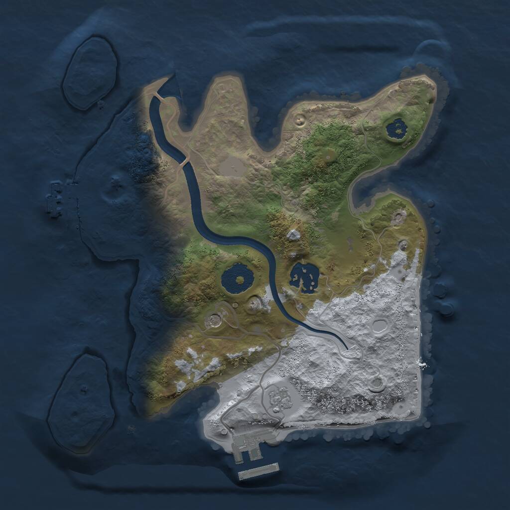 Rust Map: Procedural Map, Size: 2500, Seed: 36500, 6 Monuments