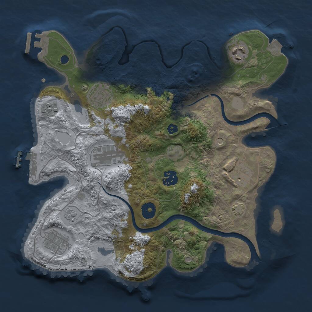 Rust Map: Procedural Map, Size: 3000, Seed: 2856410, 13 Monuments