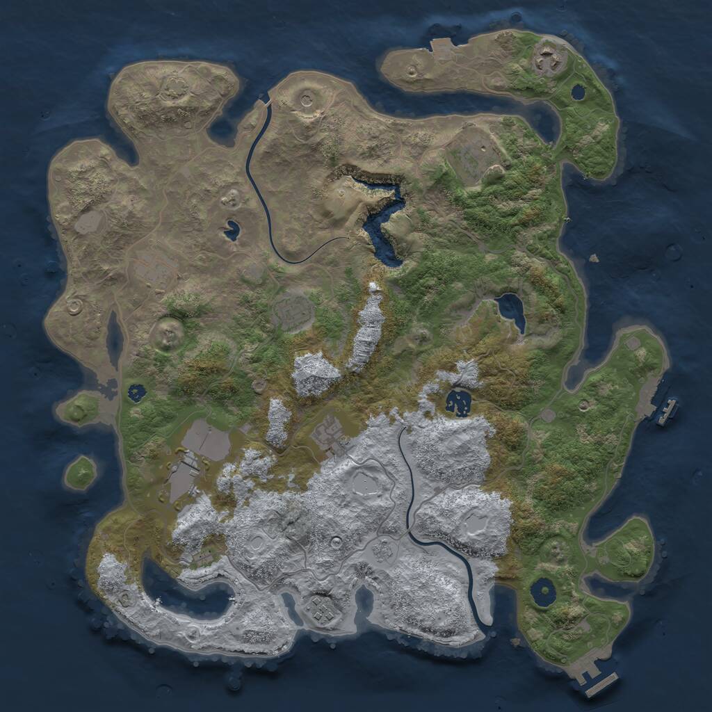 Rust Map: Procedural Map, Size: 4000, Seed: 3453464, 14 Monuments