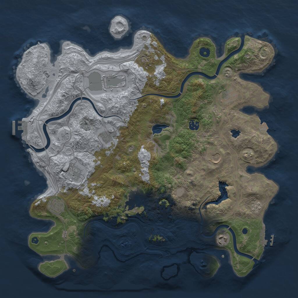 Rust Map: Procedural Map, Size: 4250, Seed: 9192019, 17 Monuments