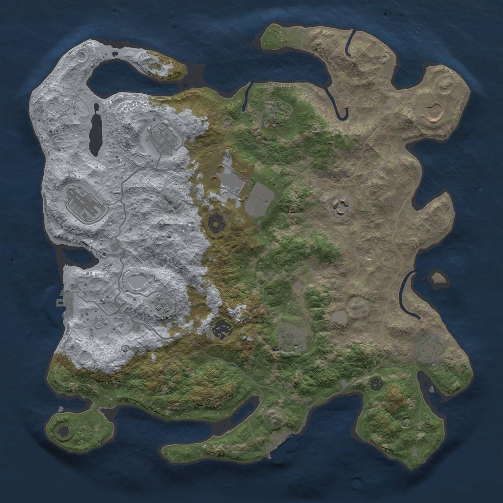 Rust Map: Procedural Map, Size: 4000, Seed: 1579578172, 19 Monuments
