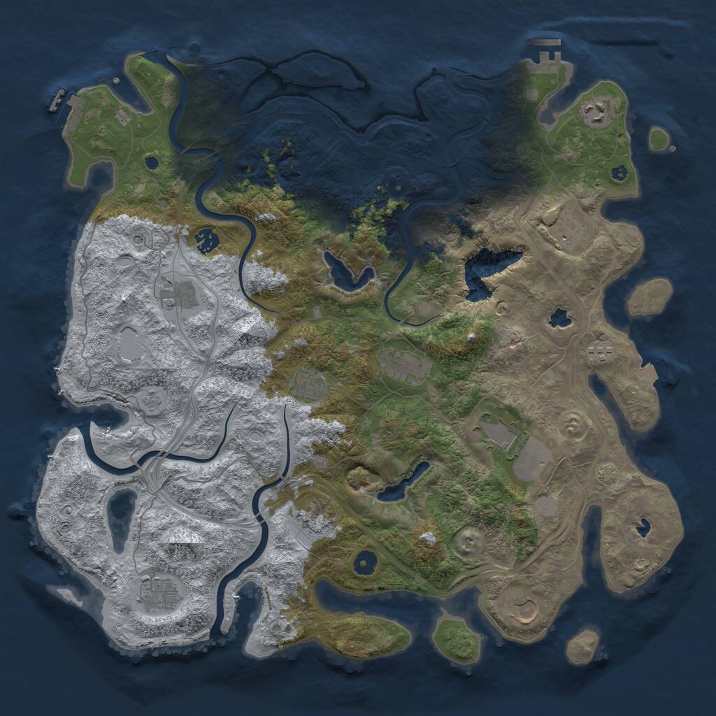 Rust Map: Procedural Map, Size: 4500, Seed: 94870386, 17 Monuments