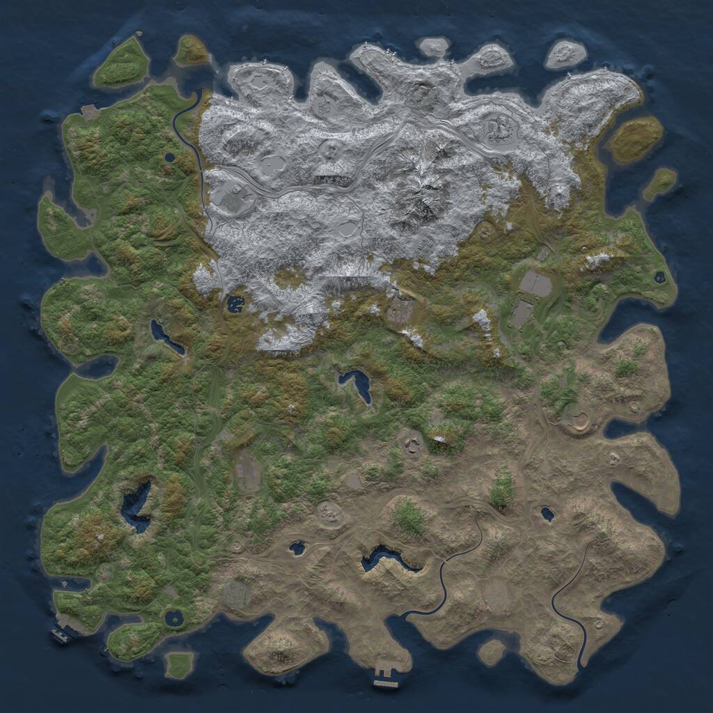 Rust Map: Procedural Map, Size: 6000, Seed: 219370, 17 Monuments