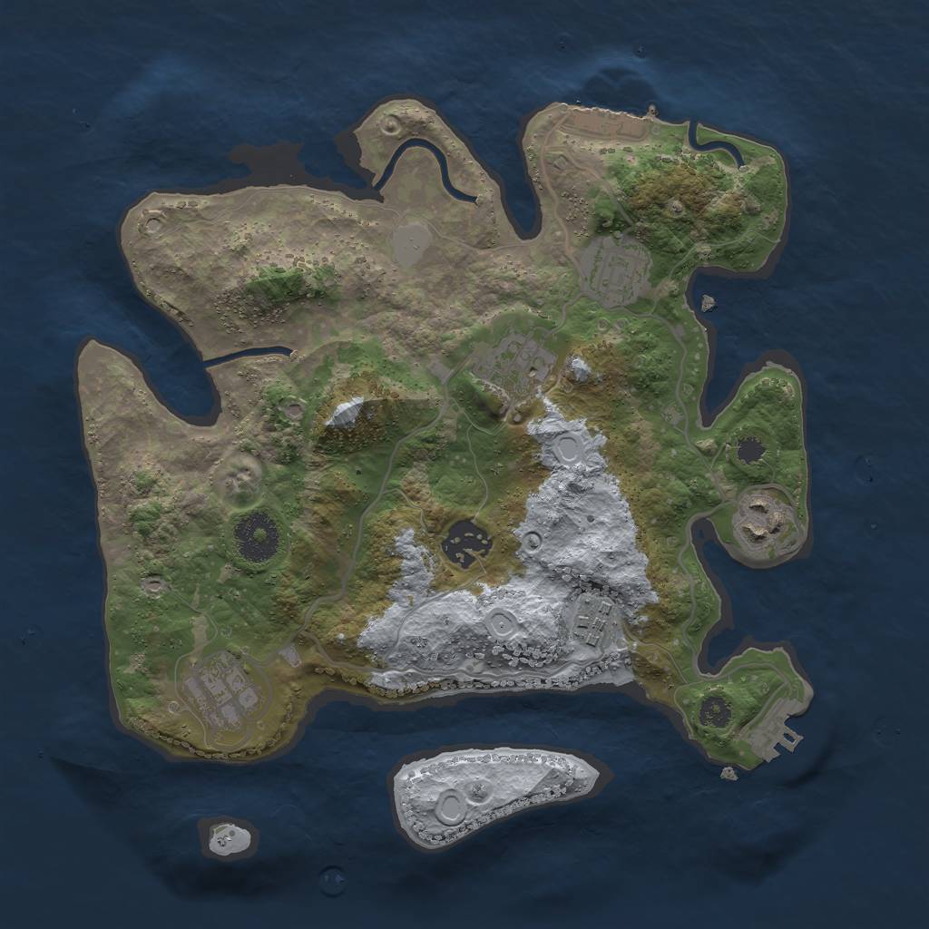 Rust Map: Procedural Map, Size: 3000, Seed: 784483103, 13 Monuments