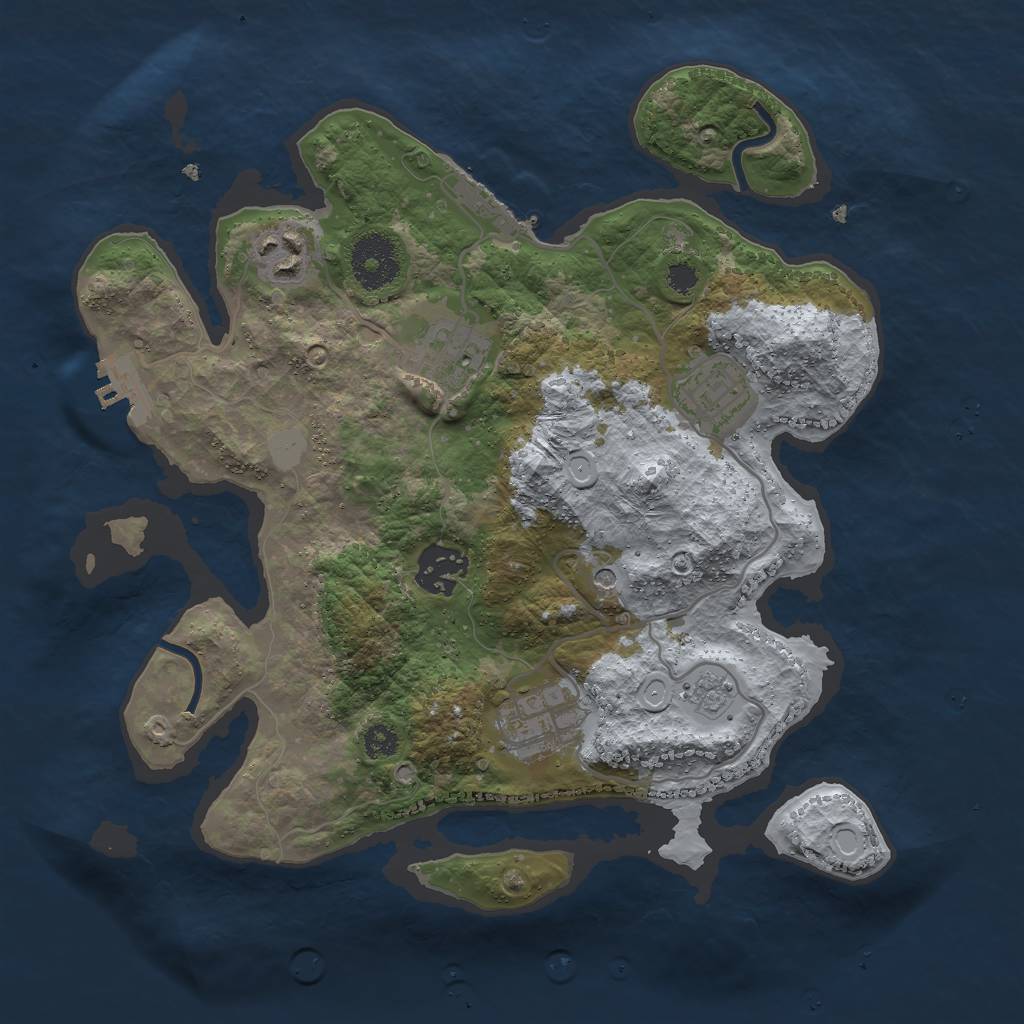 Rust Map: Procedural Map, Size: 3000, Seed: 25098, 14 Monuments