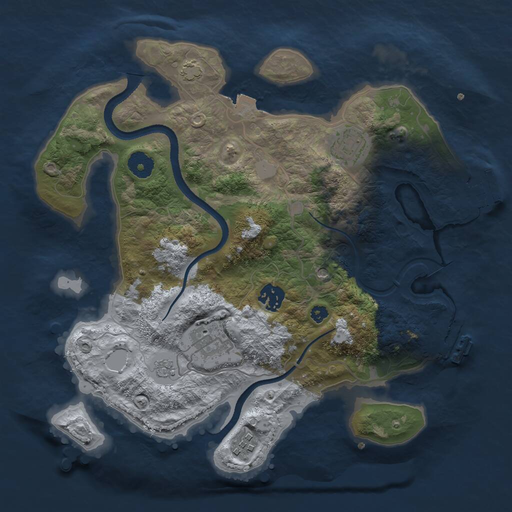 Rust Map: Procedural Map, Size: 3000, Seed: 1236650456, 10 Monuments