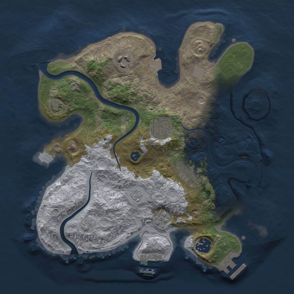Rust Map: Procedural Map, Size: 3000, Seed: 19188, 11 Monuments
