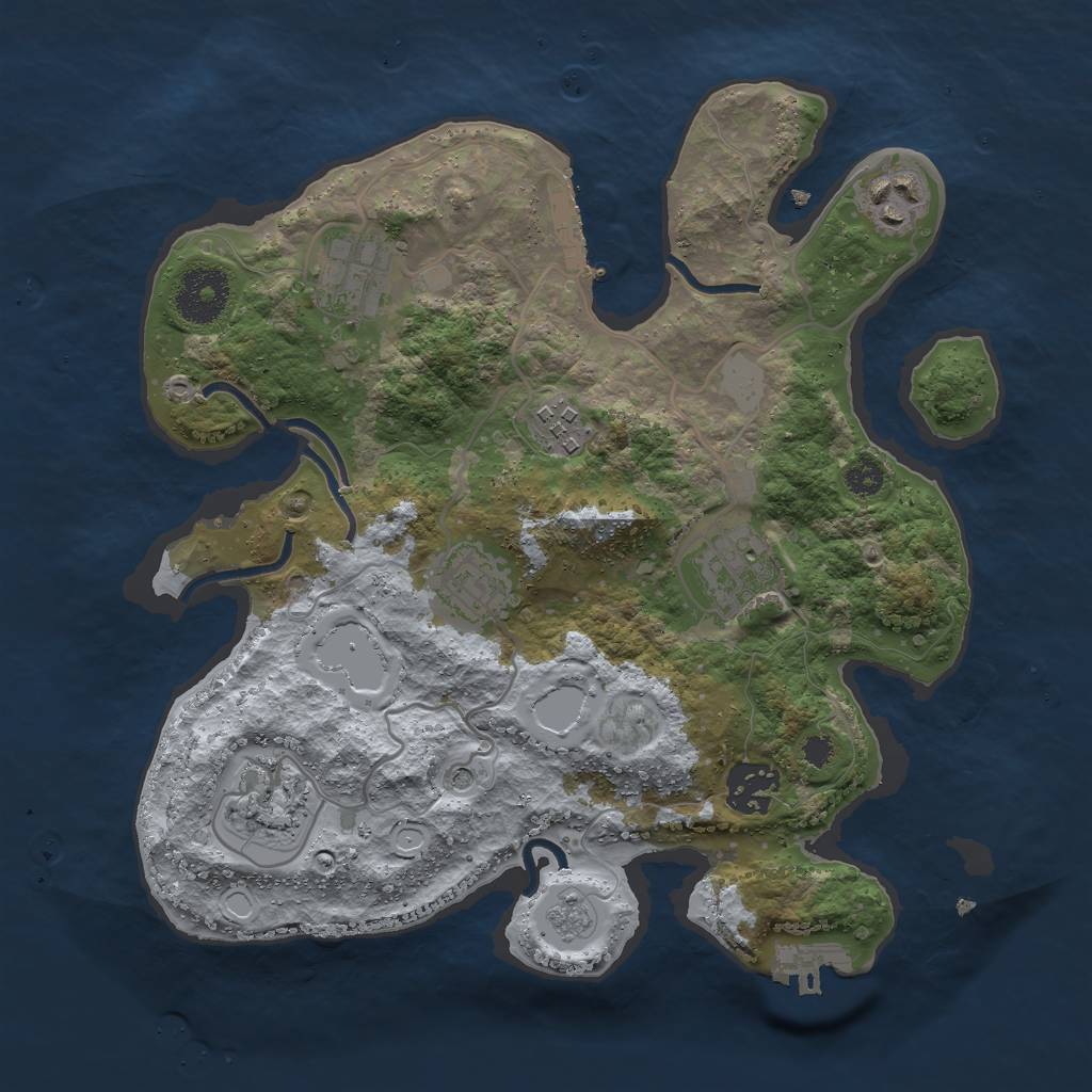 Rust Map: Procedural Map, Size: 3000, Seed: 19188, 16 Monuments