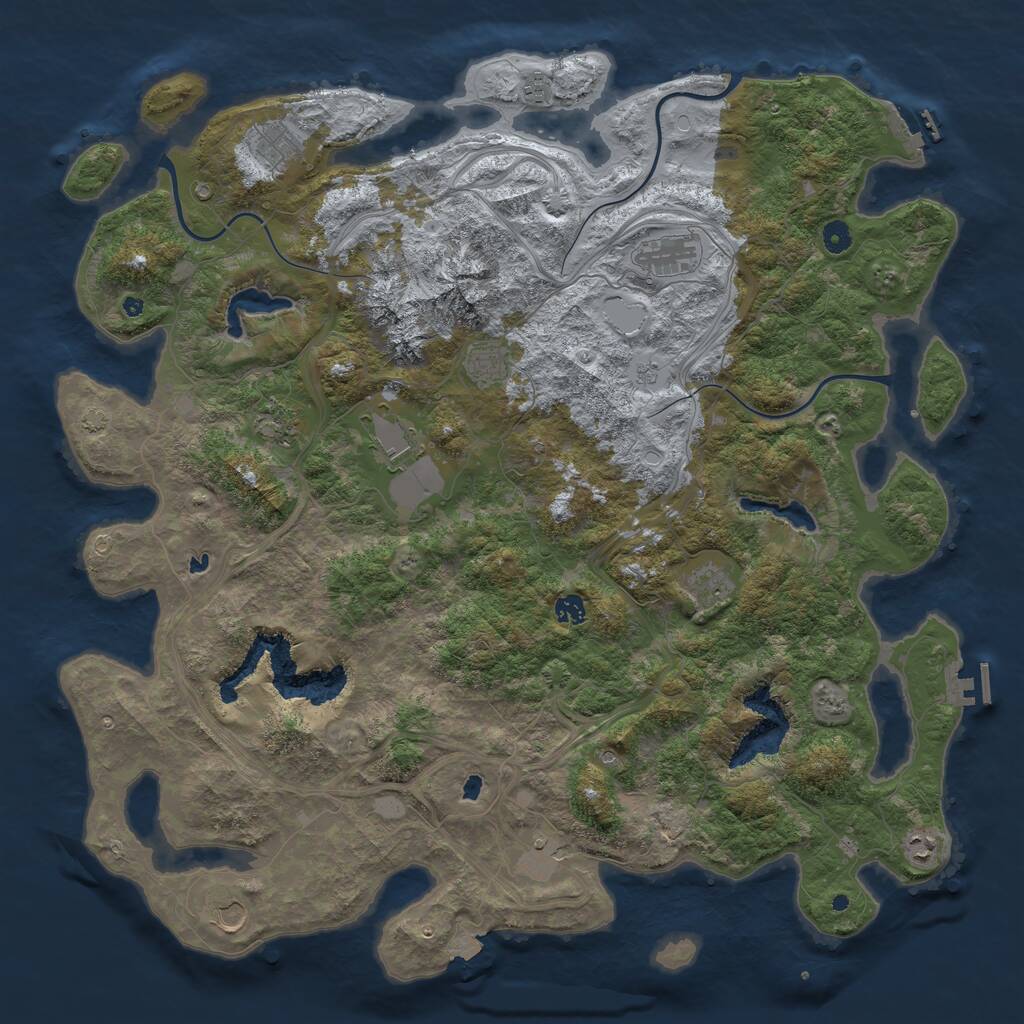 Rust Map: Procedural Map, Size: 5000, Seed: 1866972735, 17 Monuments