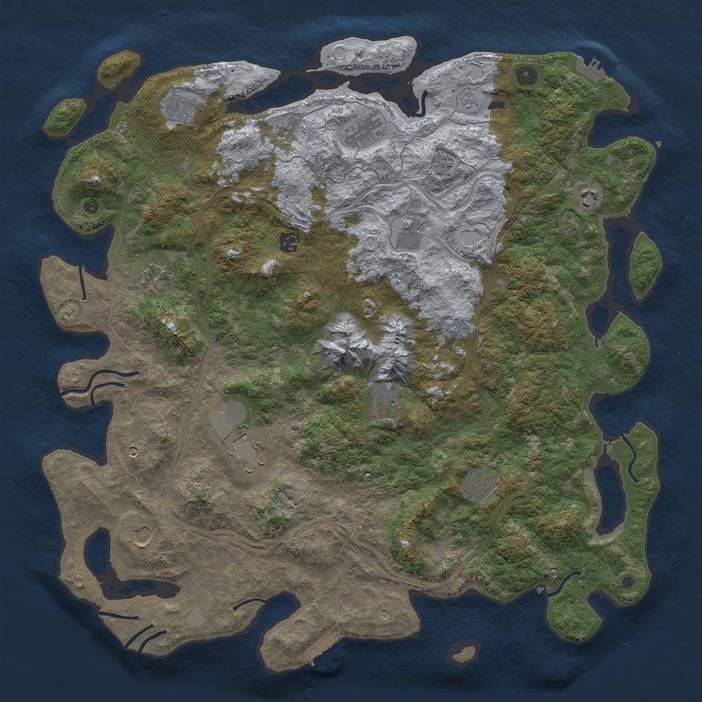 Rust Map: Procedural Map, Size: 5000, Seed: 1866972735, 20 Monuments