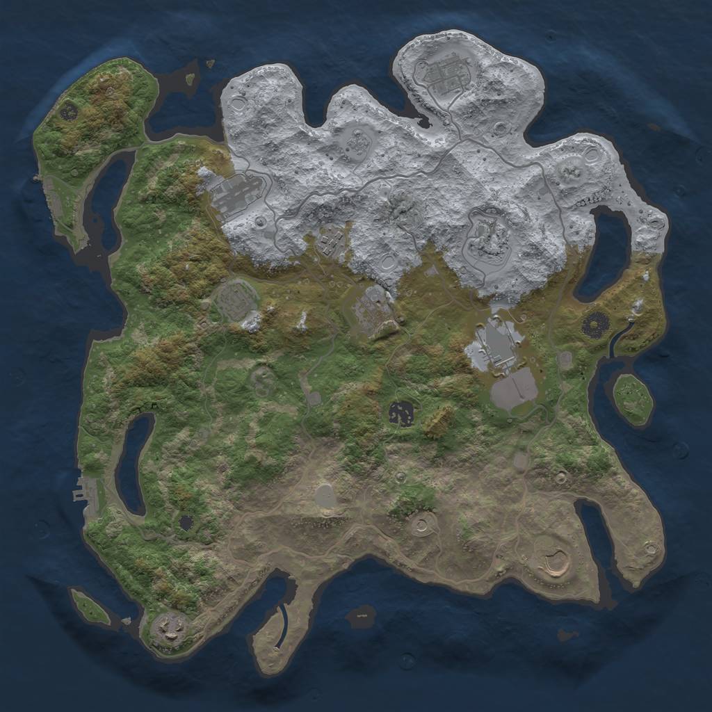 Rust Map: Procedural Map, Size: 4000, Seed: 78563, 19 Monuments