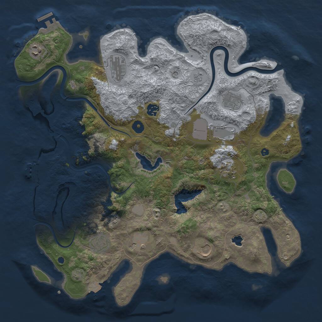Rust Map: Procedural Map, Size: 4000, Seed: 78563, 16 Monuments