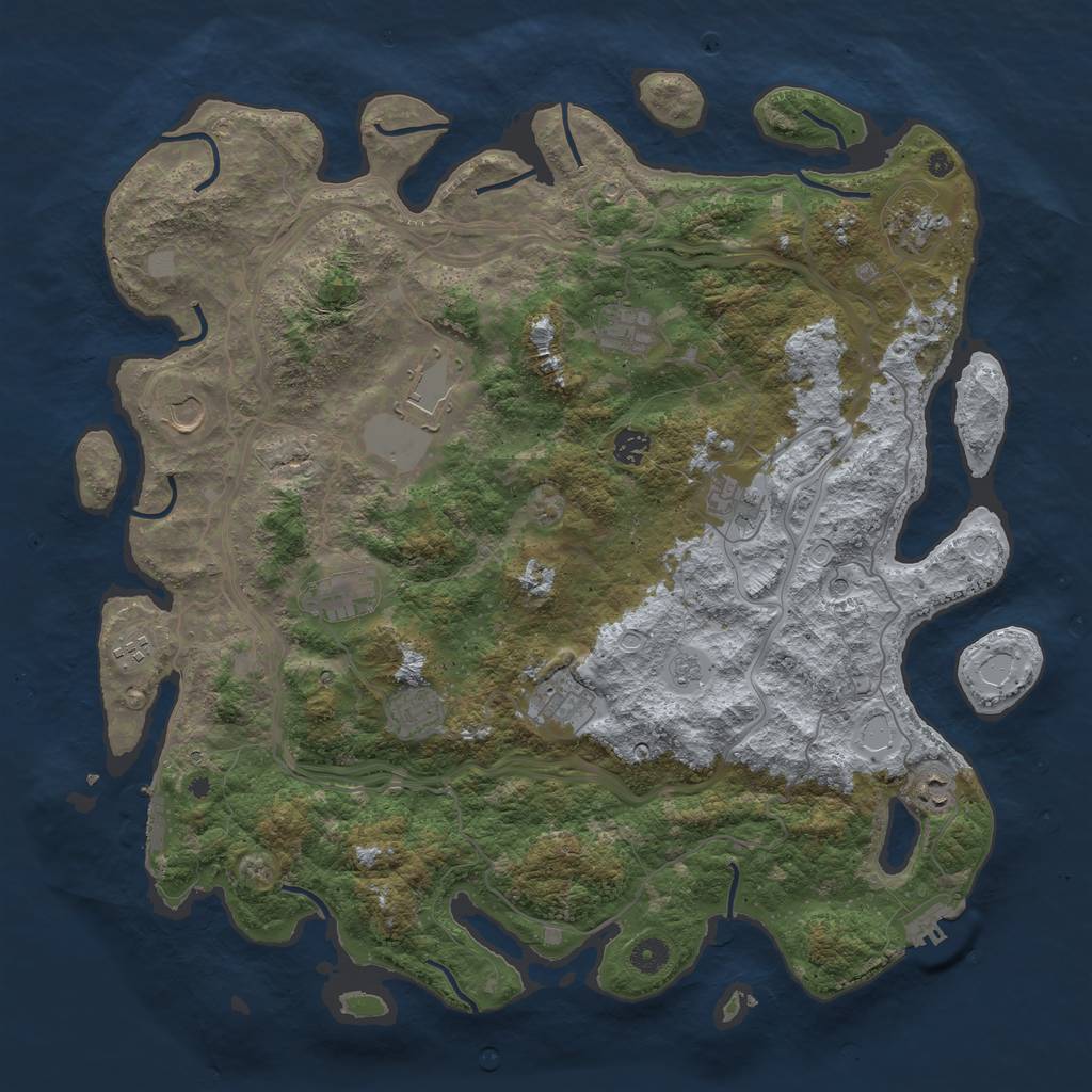Rust Map: Procedural Map, Size: 4500, Seed: 40059, 20 Monuments