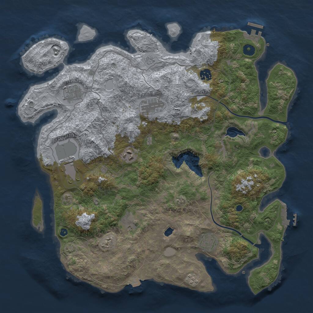 Rust Map: Procedural Map, Size: 4000, Seed: 835284897, 14 Monuments
