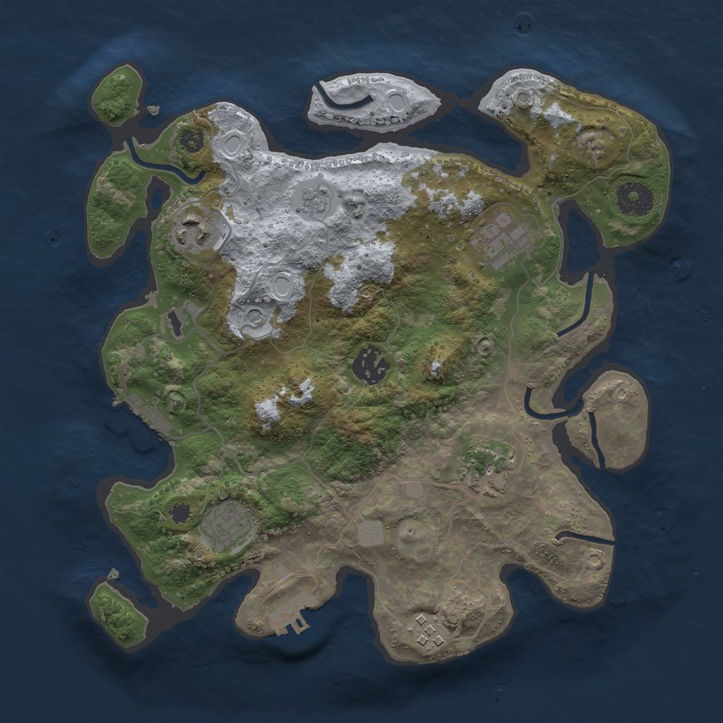 Rust Map: Procedural Map, Size: 3000, Seed: 208157, 15 Monuments