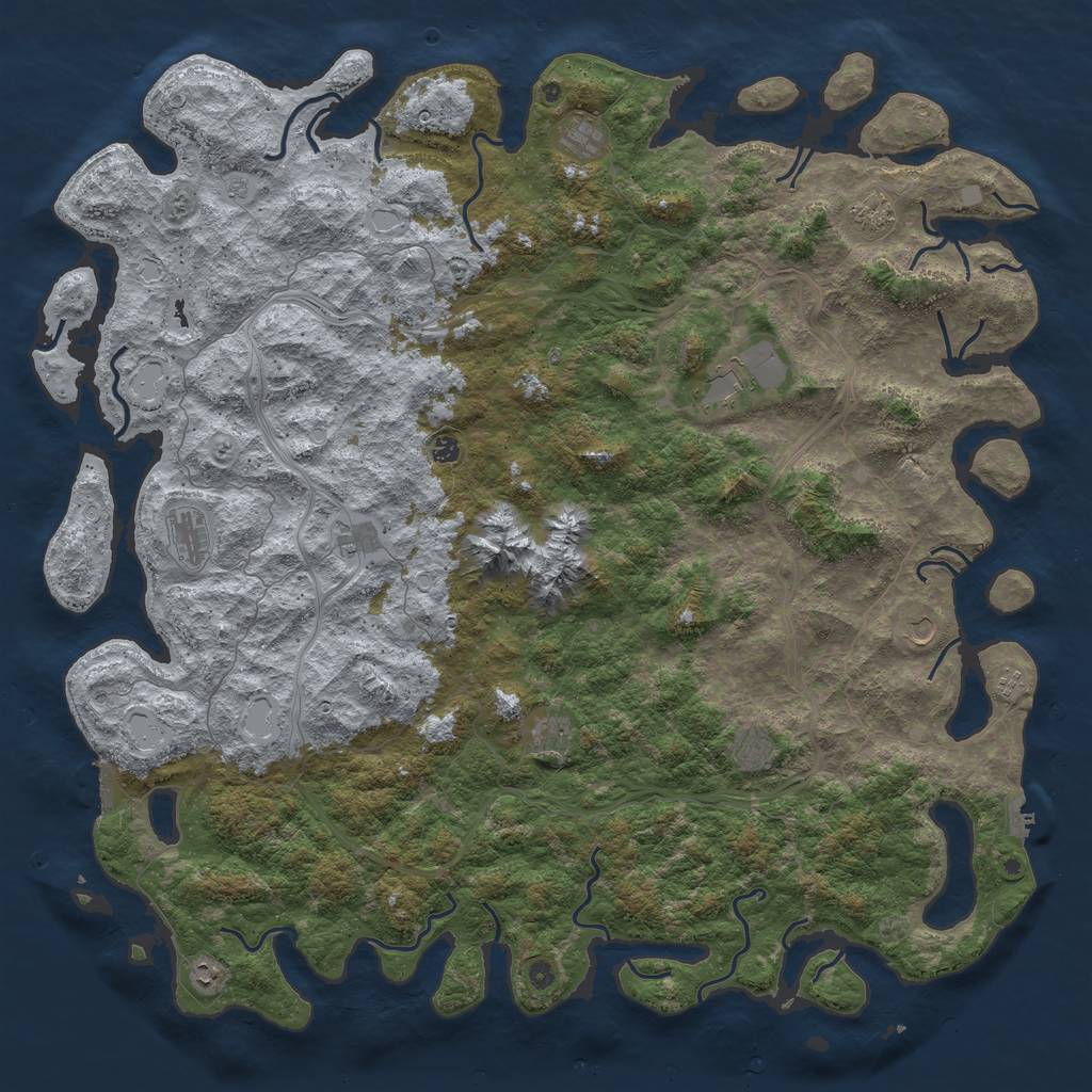 Rust Map: Procedural Map, Size: 6000, Seed: 1109726756, 20 Monuments