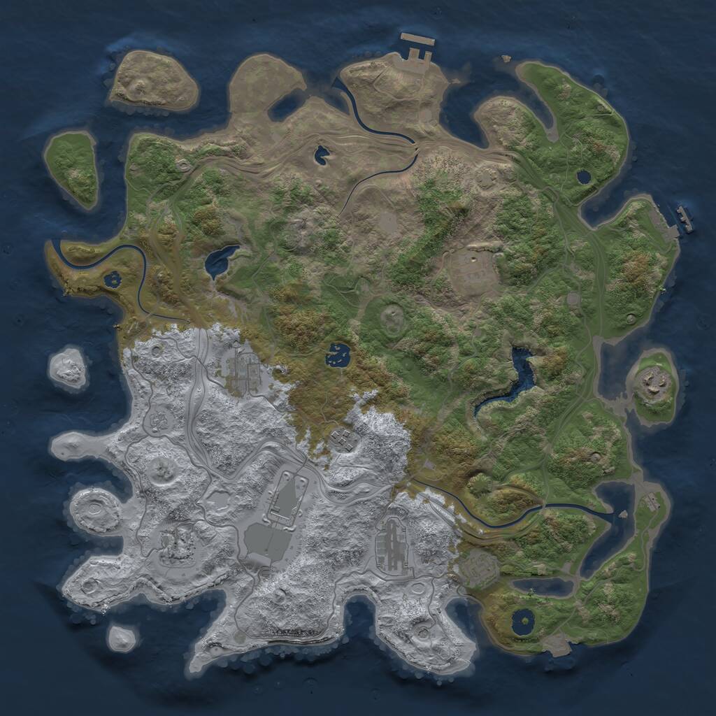 Rust Map: Procedural Map, Size: 4250, Seed: 104920425, 15 Monuments