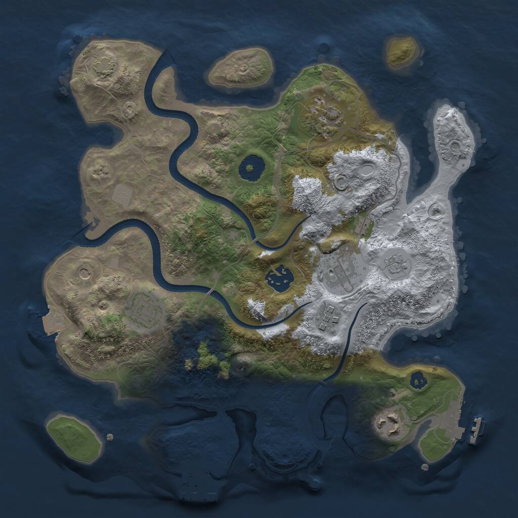 Rust Map: Procedural Map, Size: 3000, Seed: 1269824079, 12 Monuments