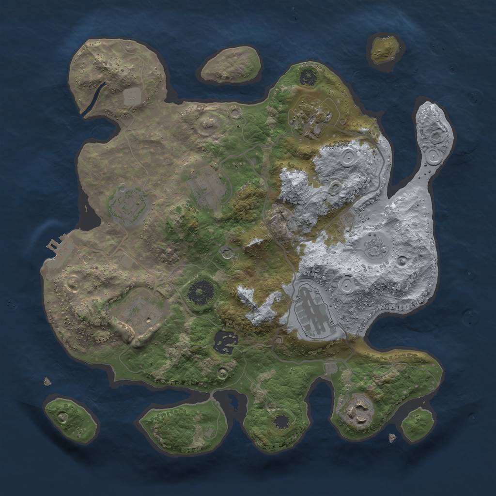 Rust Map: Procedural Map, Size: 3000, Seed: 1269824079, 15 Monuments