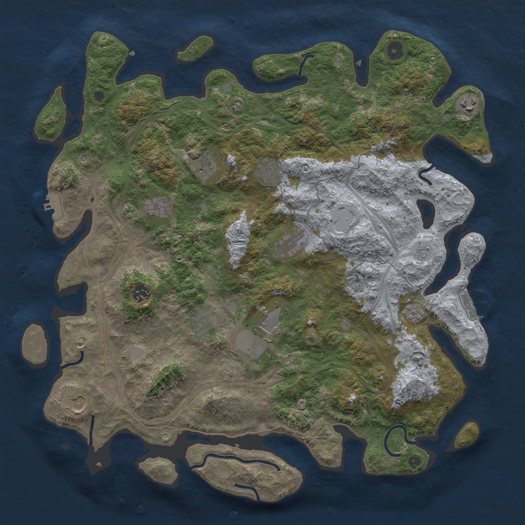 Rust Map: Procedural Map, Size: 4500, Seed: 1545752026, 19 Monuments