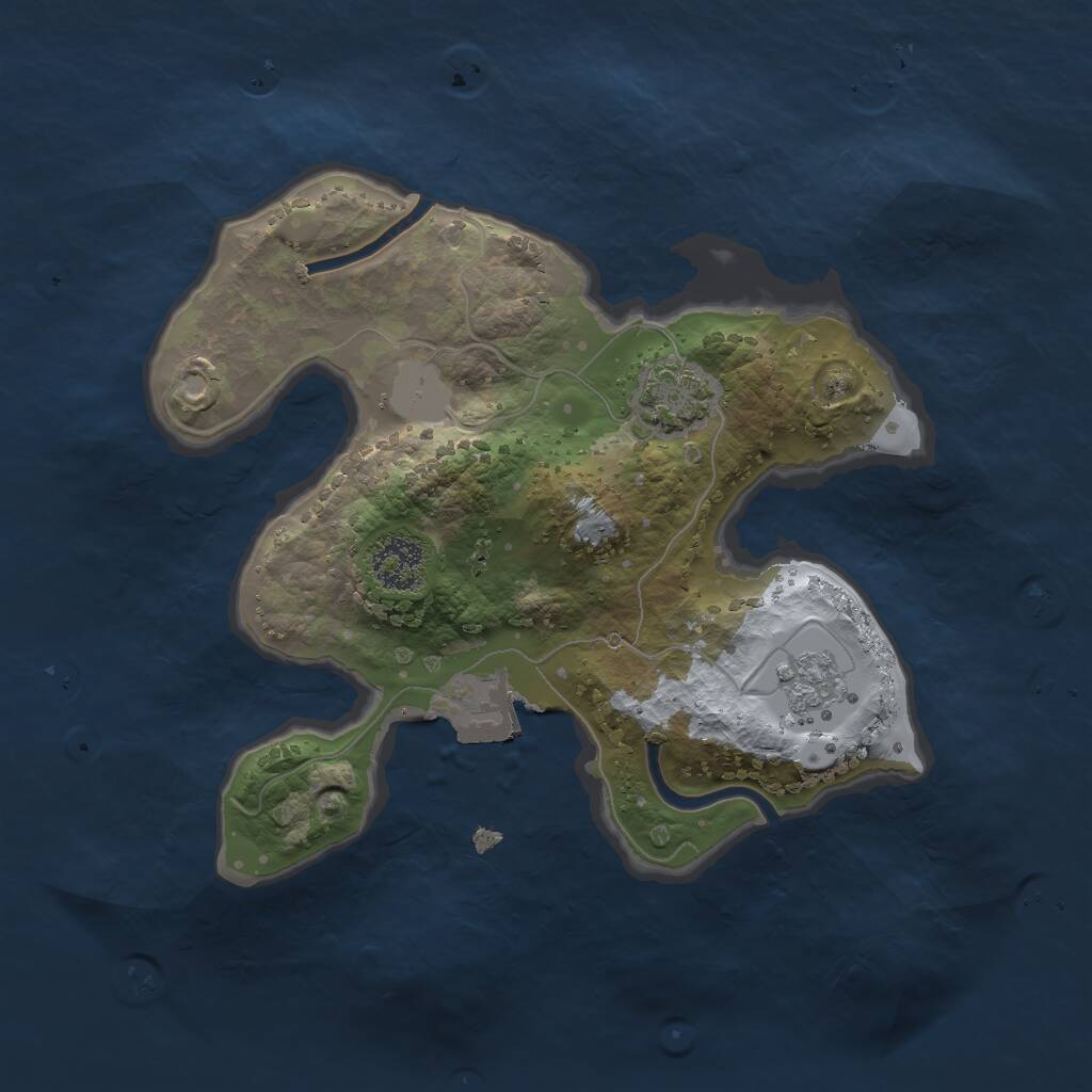 Rust Map: Procedural Map, Size: 2000, Seed: 313567, 3 Monuments