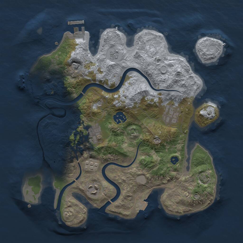 Rust Map: Procedural Map, Size: 3000, Seed: 1780859888, 11 Monuments