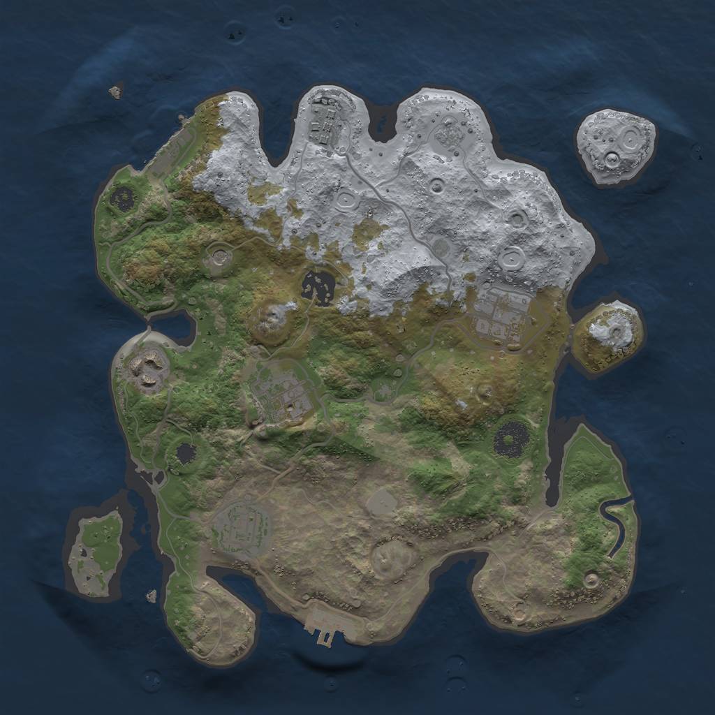 Rust Map: Procedural Map, Size: 3000, Seed: 1780859888, 15 Monuments