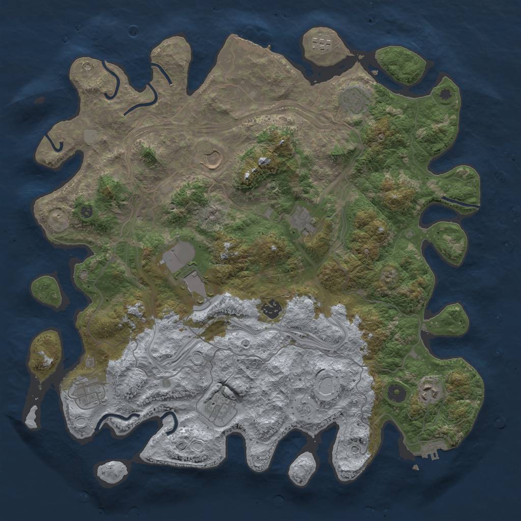 Rust Map: Procedural Map, Size: 4250, Seed: 1644770695, 18 Monuments