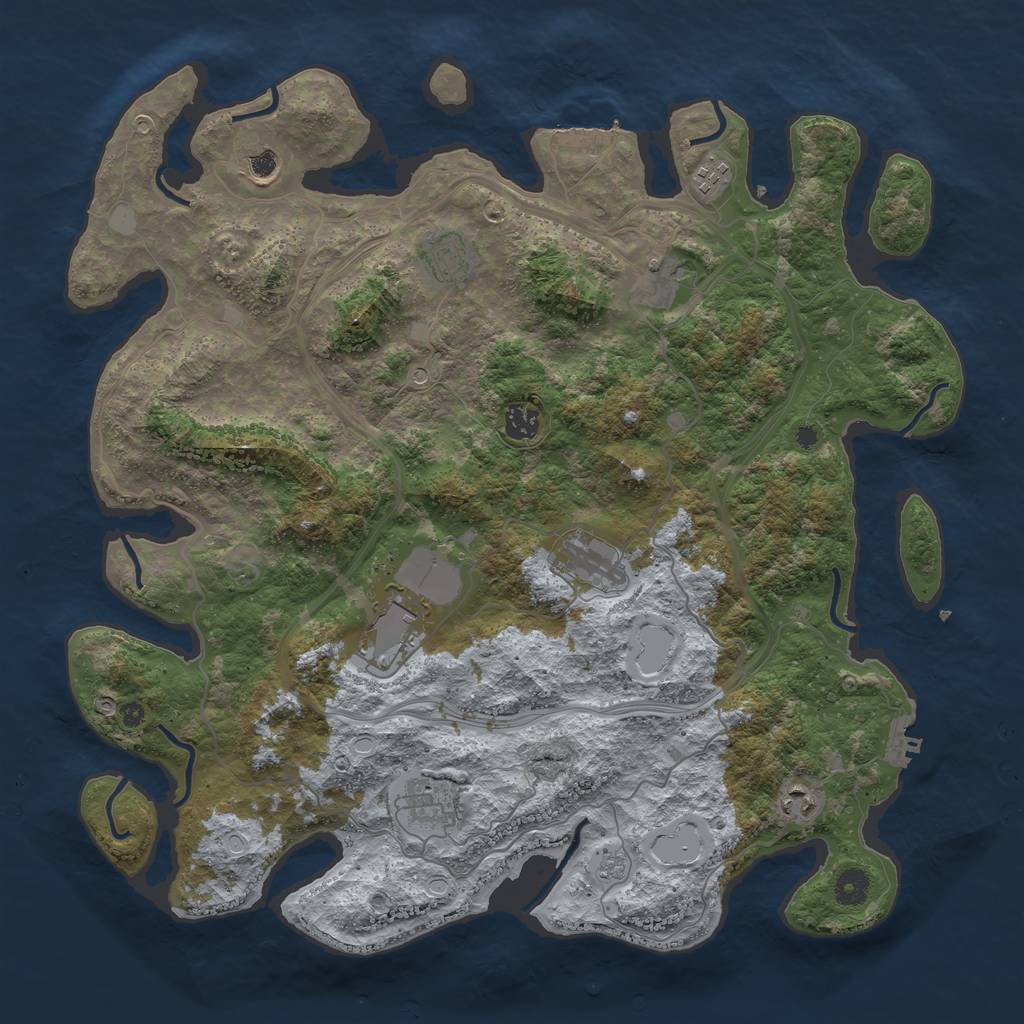 Rust Map: Procedural Map, Size: 4250, Seed: 548627419, 18 Monuments