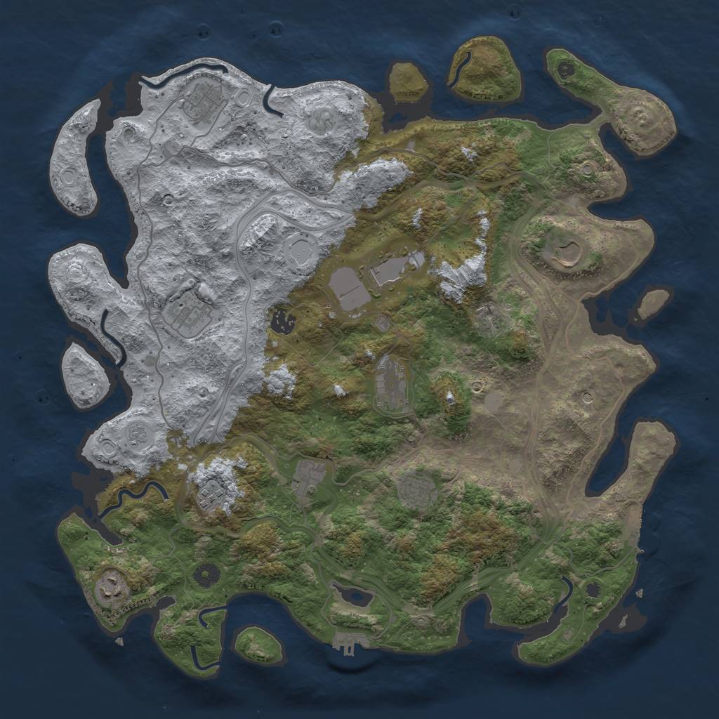 Rust Map: Procedural Map, Size: 4300, Seed: 786451, 19 Monuments