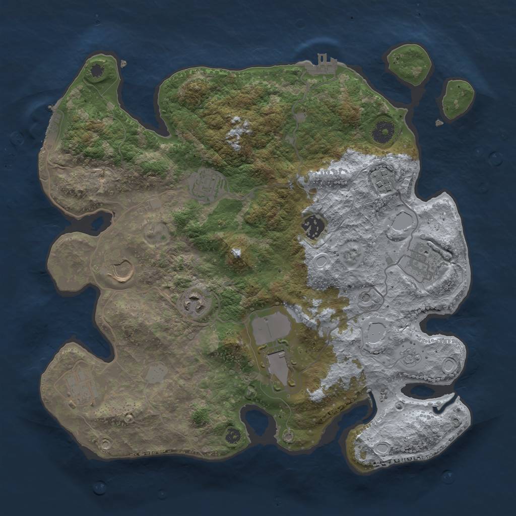 Rust Map: Procedural Map, Size: 3500, Seed: 112991, 17 Monuments