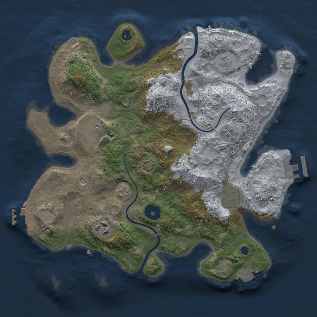 Rust Map: Procedural Map, Size: 3000, Seed: 1082023491, 10 Monuments