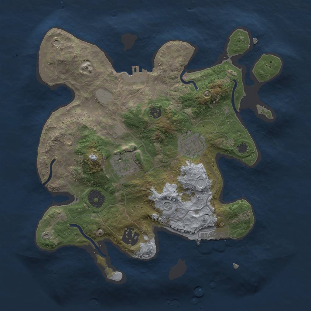 Rust Map: Procedural Map, Size: 2750, Seed: 4909361, 11 Monuments