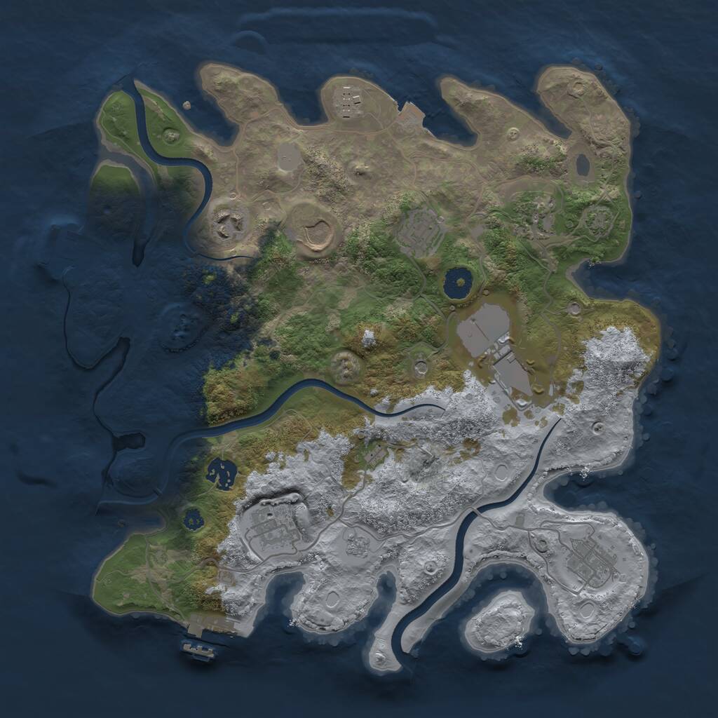 Rust Map: Procedural Map, Size: 3500, Seed: 1868317048, 15 Monuments