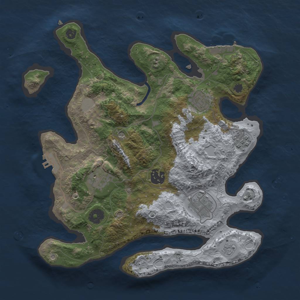 Rust Map: Procedural Map, Size: 3000, Seed: 12311382, 14 Monuments