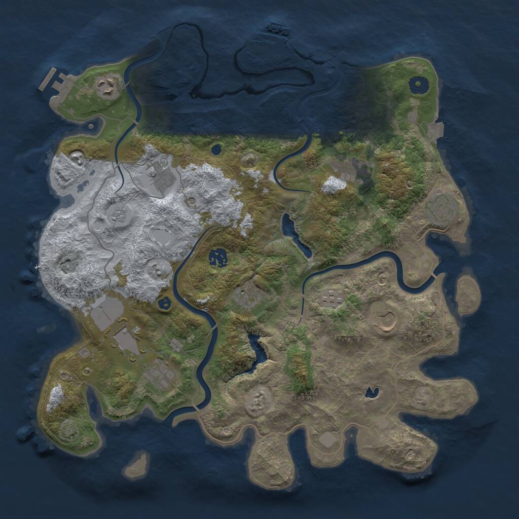 Rust Map: Procedural Map, Size: 4000, Seed: 1430558459, 16 Monuments
