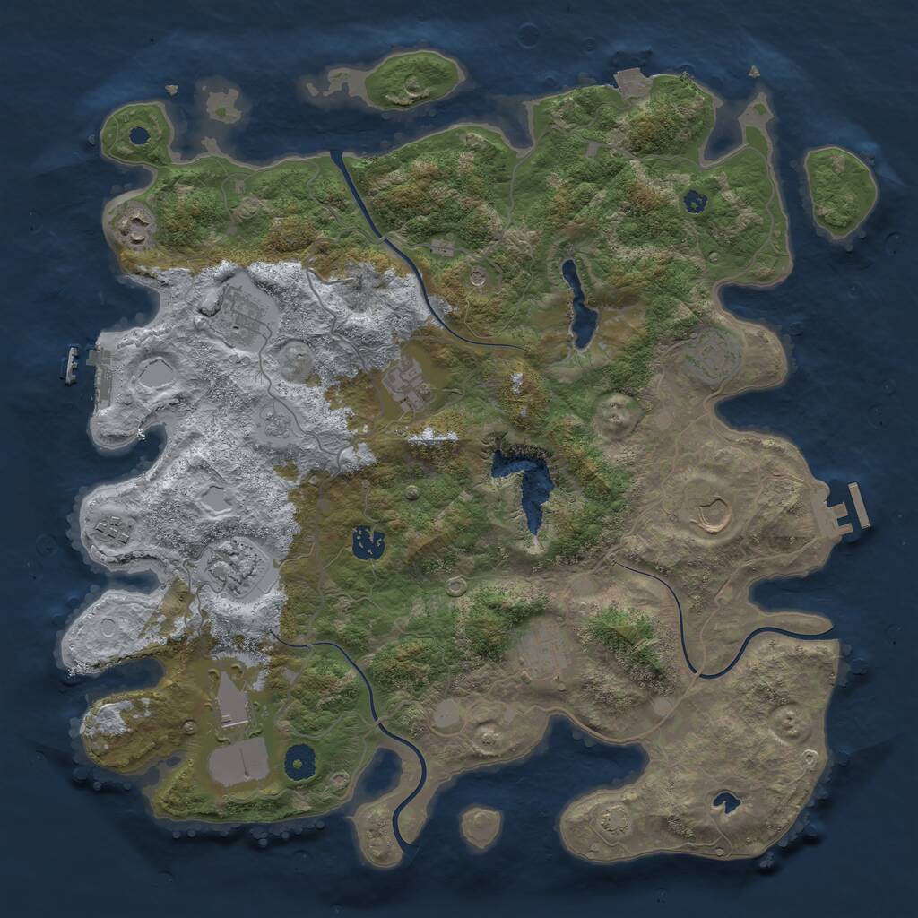 Rust Map: Procedural Map, Size: 4012, Seed: 6, 16 Monuments