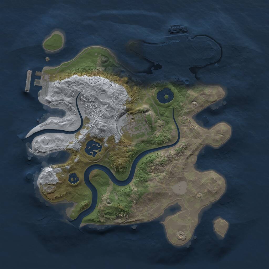 Rust Map: Procedural Map, Size: 2535, Seed: 6, 5 Monuments