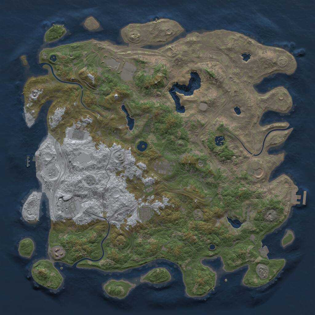 Rust Map: Procedural Map, Size: 4650, Seed: 1034737721, 15 Monuments