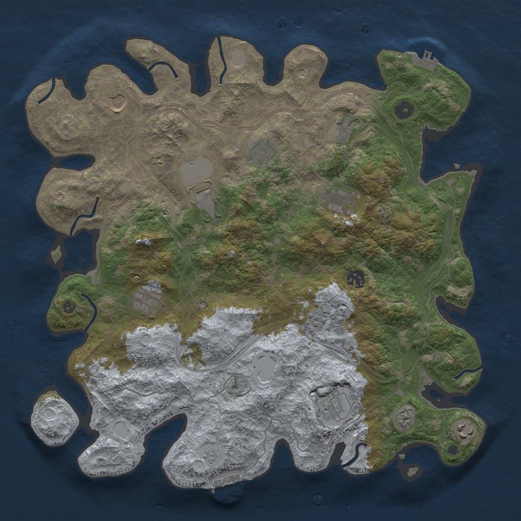Rust Map: Procedural Map, Size: 4250, Seed: 830321865, 19 Monuments