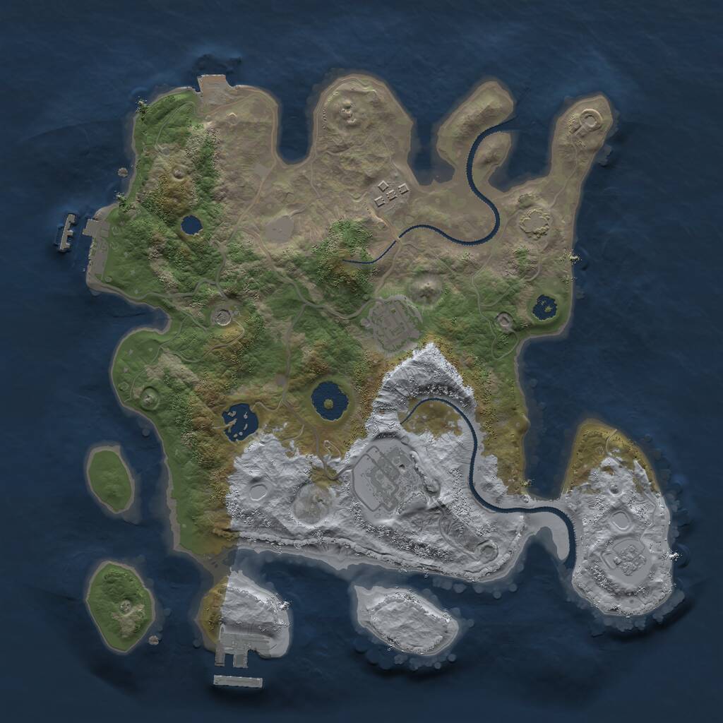 Rust Map: Procedural Map, Size: 3000, Seed: 63896642, 10 Monuments