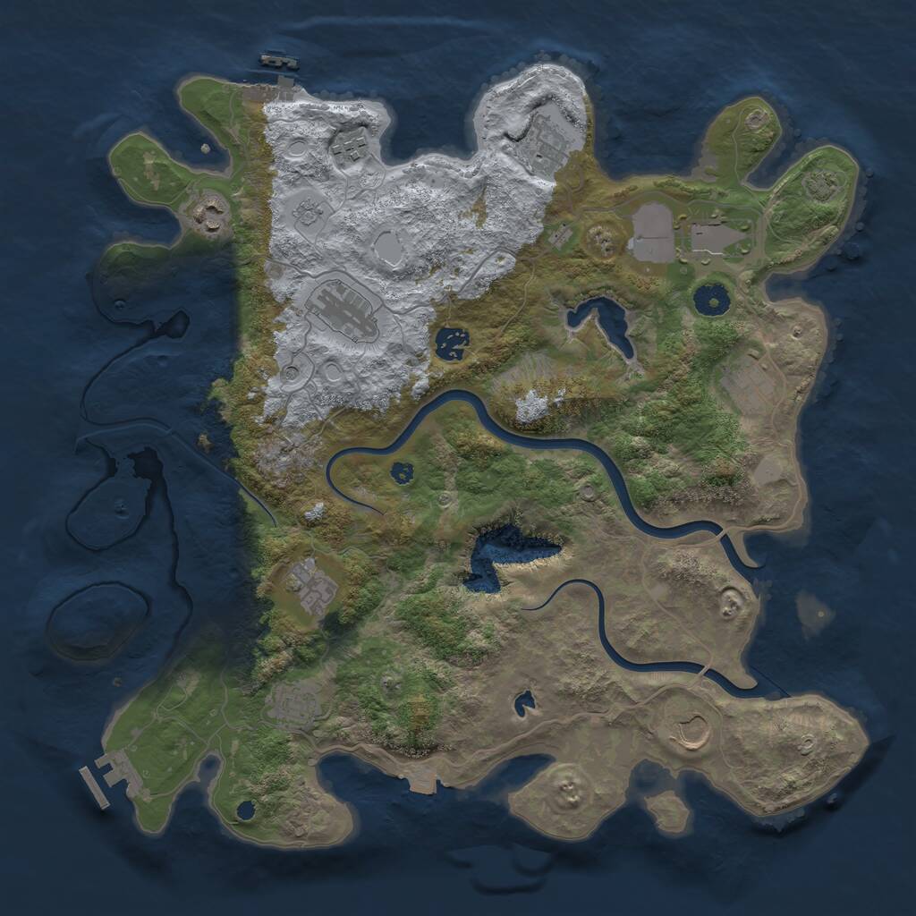 Rust Map: Procedural Map, Size: 4000, Seed: 16487, 16 Monuments