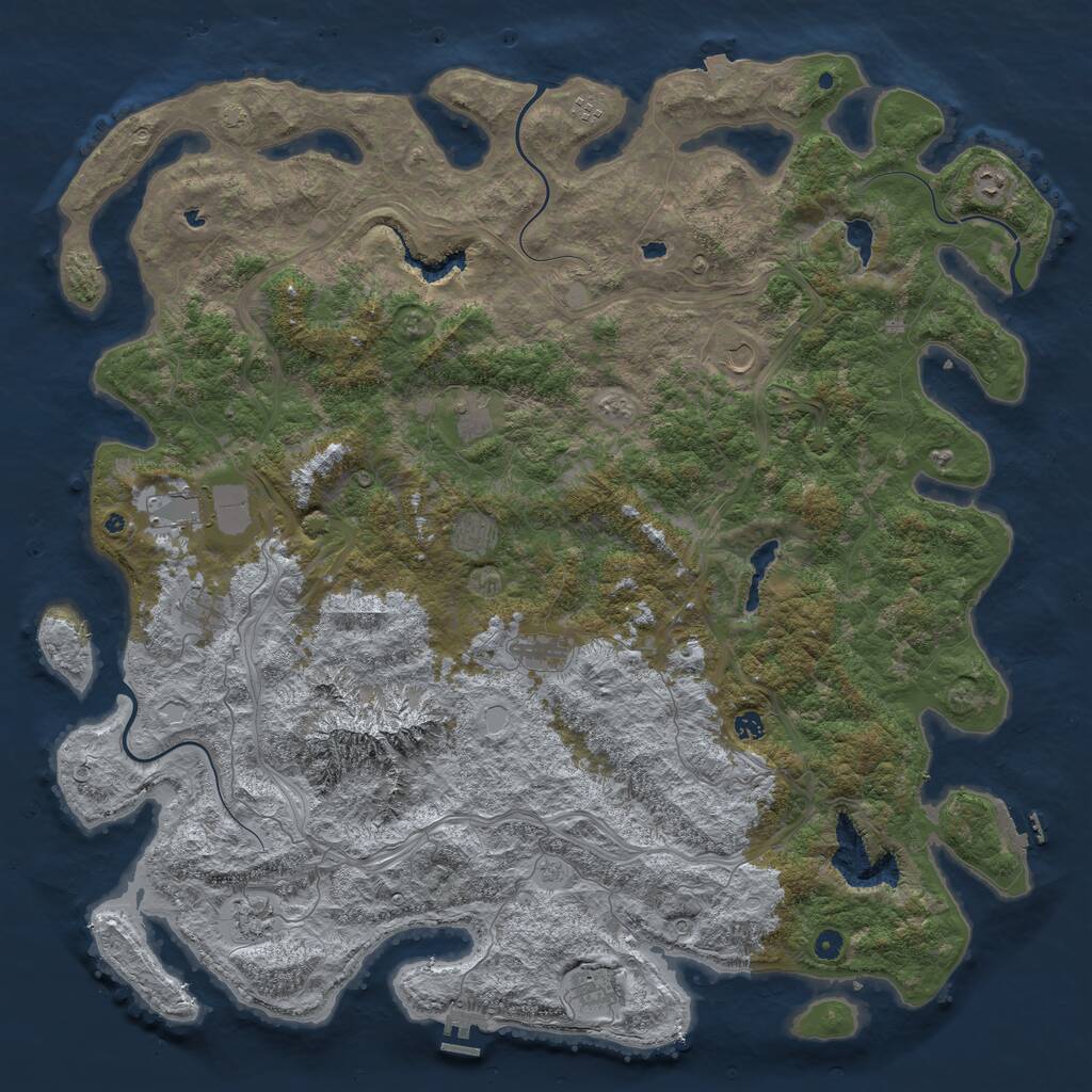 Rust Map: Procedural Map, Size: 5620, Seed: 2147483647, 17 Monuments