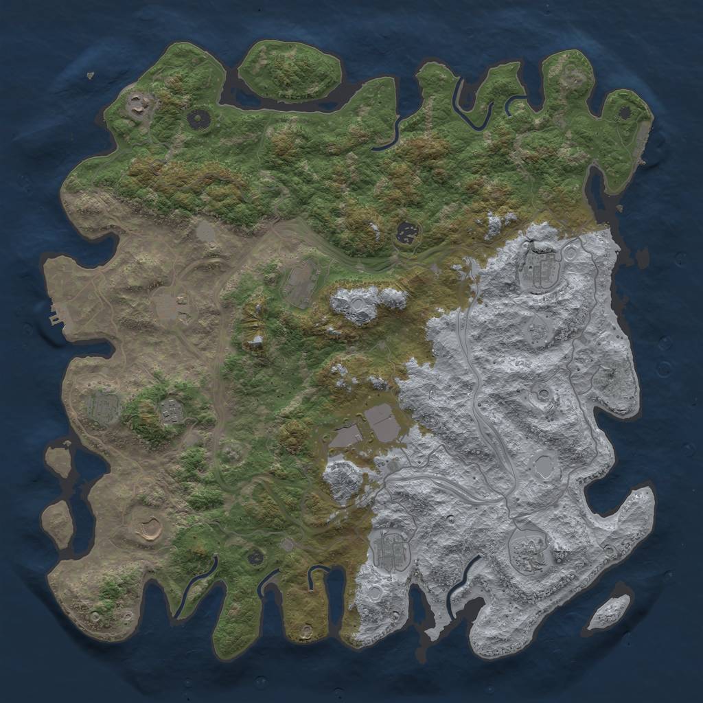 Rust Map: Procedural Map, Size: 4750, Seed: 1011177920, 20 Monuments