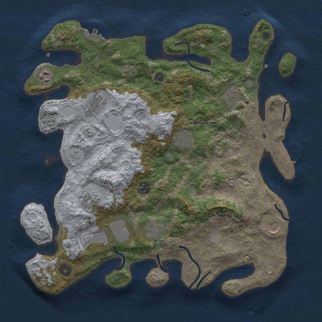 Rust Map: Procedural Map, Size: 3800, Seed: 89128, 19 Monuments