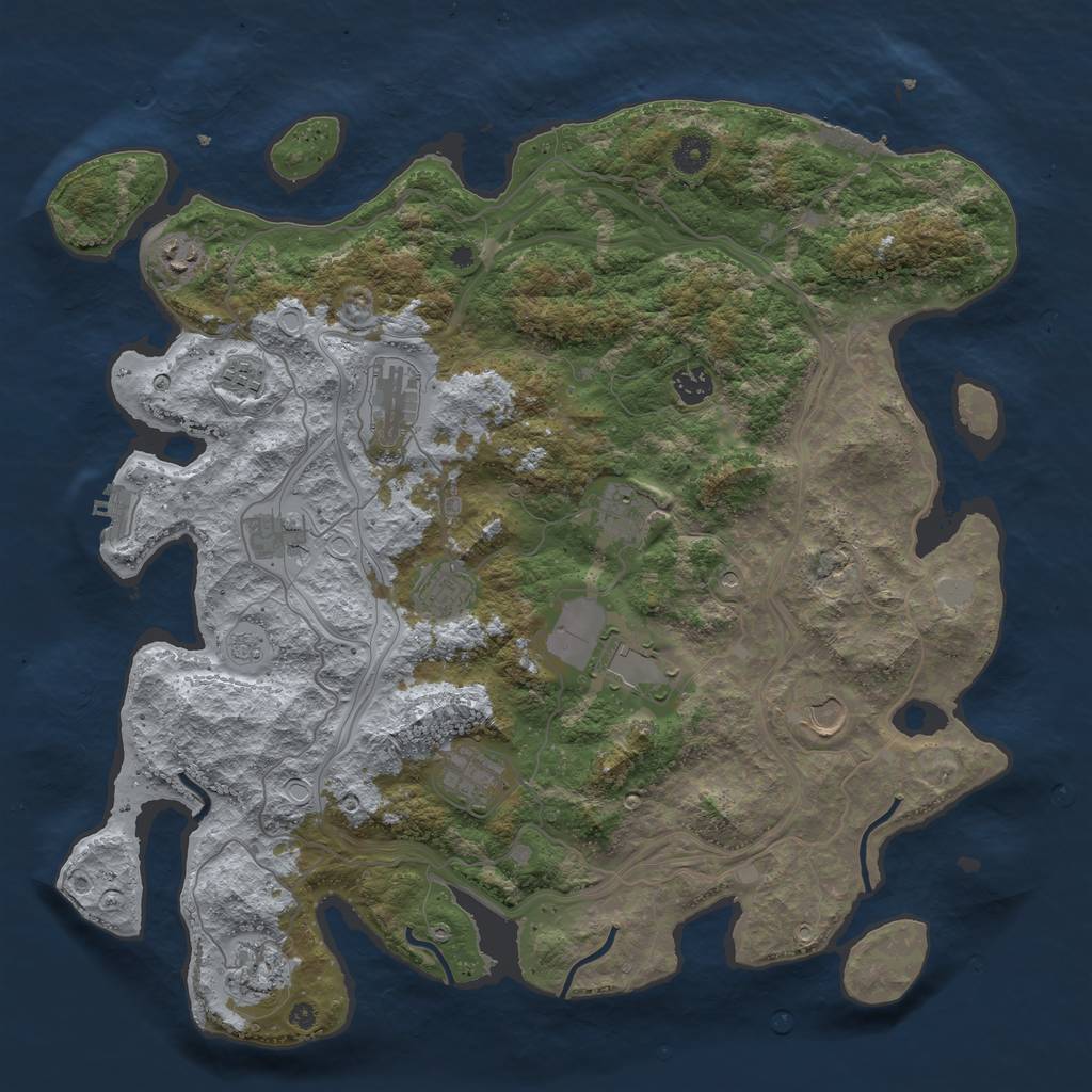Rust Map: Procedural Map, Size: 4250, Seed: 1095945125, 20 Monuments