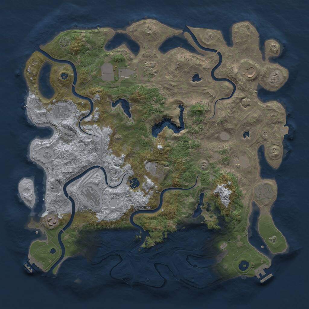 Rust Map: Procedural Map, Size: 4500, Seed: 398915226, 17 Monuments