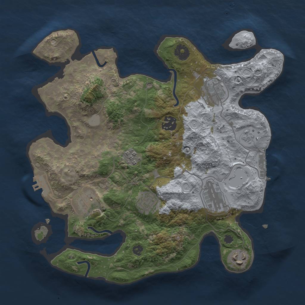 Rust Map: Procedural Map, Size: 3000, Seed: 102180144, 15 Monuments